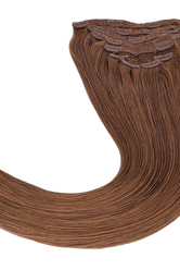 18" Clip In Hair Extensions #8 Light Brown - Platinum Lockz Hair Extensions & Supplies