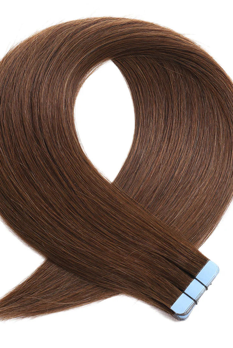 26" Tape Hair Extensions #4 Rich Brown - Platinum Lockz Hair Extensions & Supplies