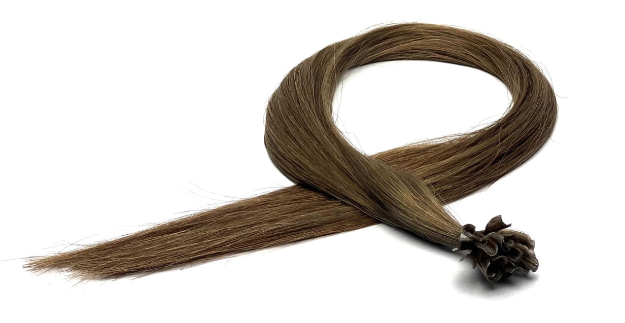 22" U-Tip Hair Extensions #8 Light Brown - Platinum Lockz Hair Extensions & Supplies