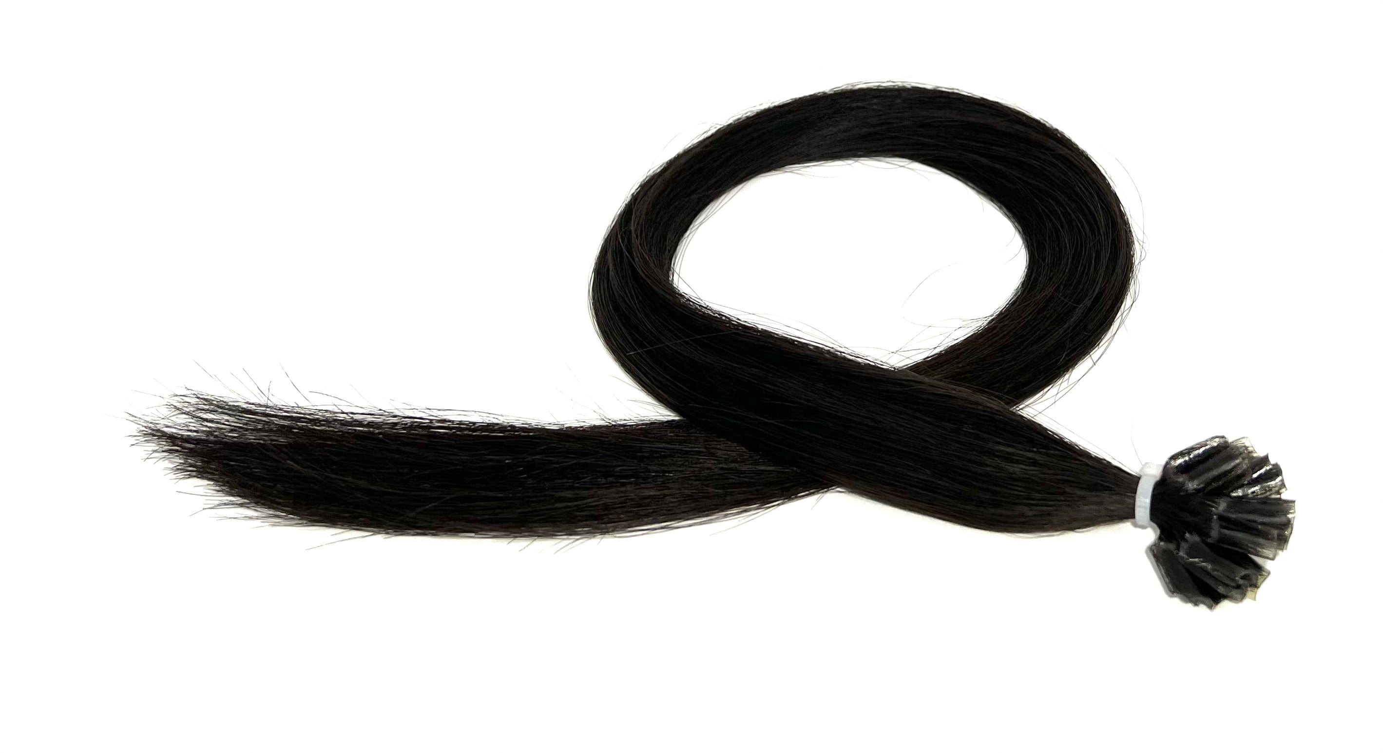 22" U-Tip Hair Extensions #1B Darkest Brown Black - Platinum Lockz Hair Extensions & Supplies