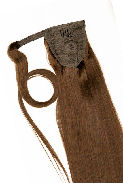 22" Pony Tail Hair Extensions #4 Rich Brown - Platinum Lockz Hair Extensions & Supplies