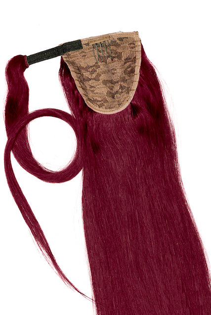 22" Pony Tail Hair Extensions #99J Berrylicious - Platinum Lockz Hair Extensions & Supplies