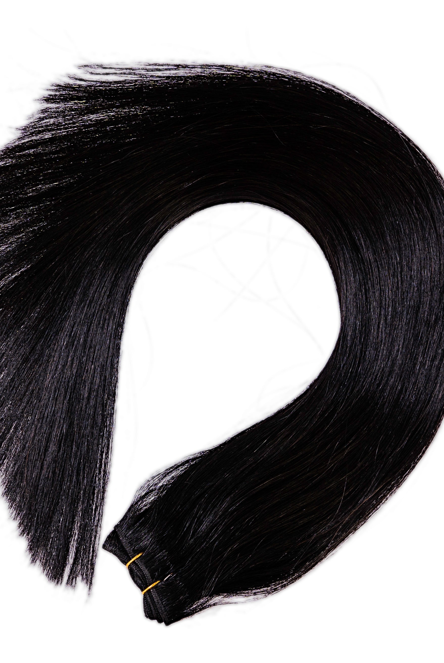 20" Flat Track Weft Hair Extensions #1 Black - Platinum Lockz Hair Extensions & Supplies