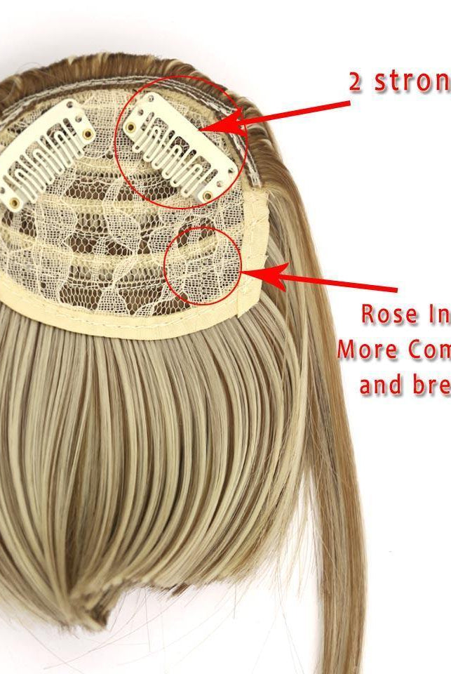 Clip in Fringe/Bang Heat Resistant Fibers P12/613 - Platinum Lockz | Hair Extensions & Supplies