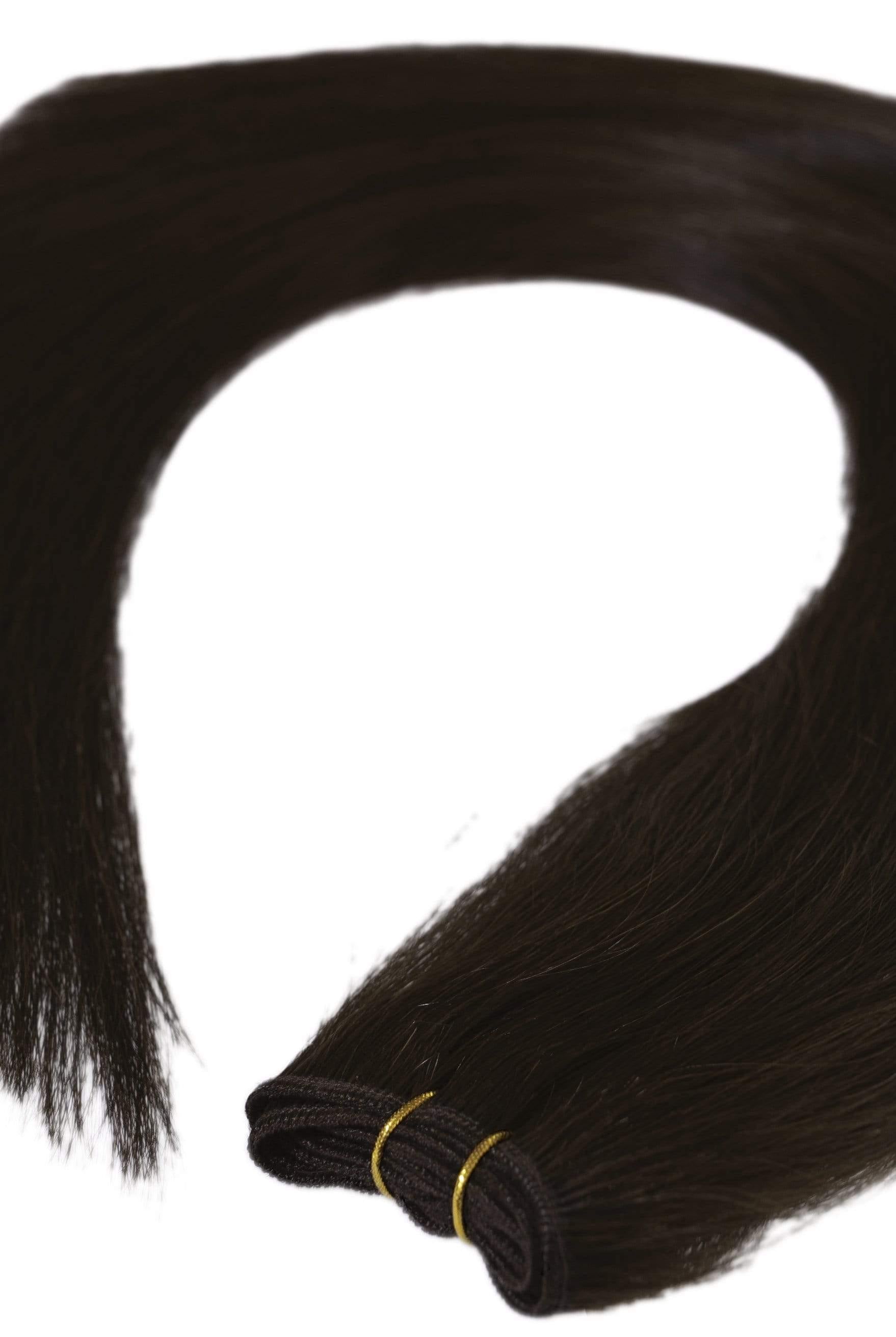 22" Flat Track Weft Hair Extensions #2 Chocolate Brunette - Platinum Lockz | Hair Extensions & Supplies