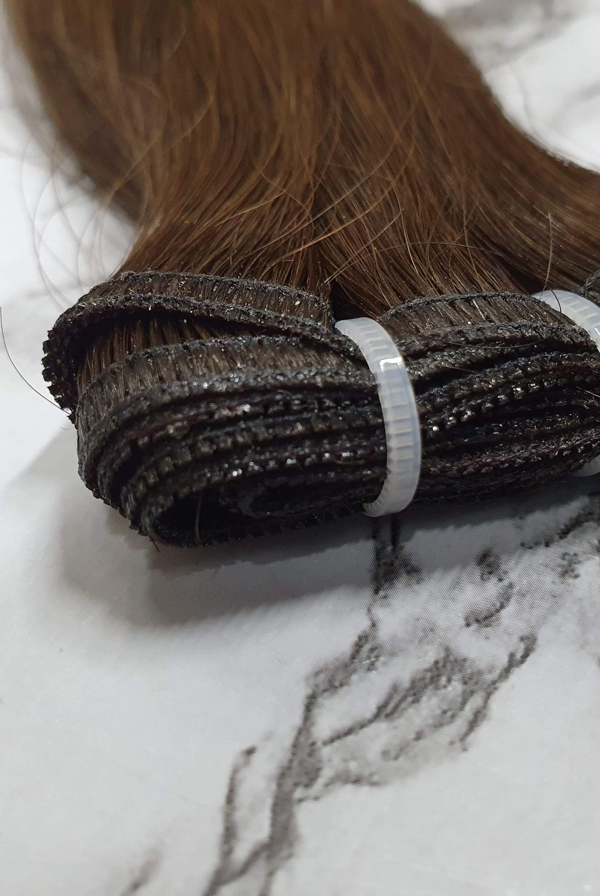 22" Flat Track Weft Hair Extensions #2 Chocolate Brunette - Platinum Lockz | Hair Extensions & Supplies