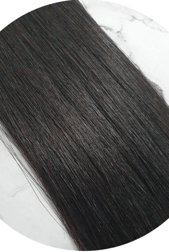 22" Flat Track Weft Hair Extensions #1B Darkest Brown Black - Platinum Lockz | Hair Extensions & Supplies