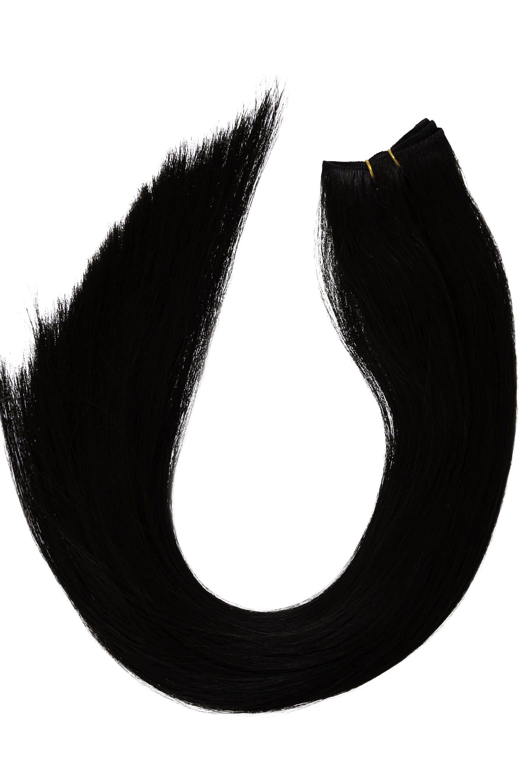 22" Flat Track Weft Hair Extensions #1B Darkest Brown Black - Platinum Lockz | Hair Extensions & Supplies