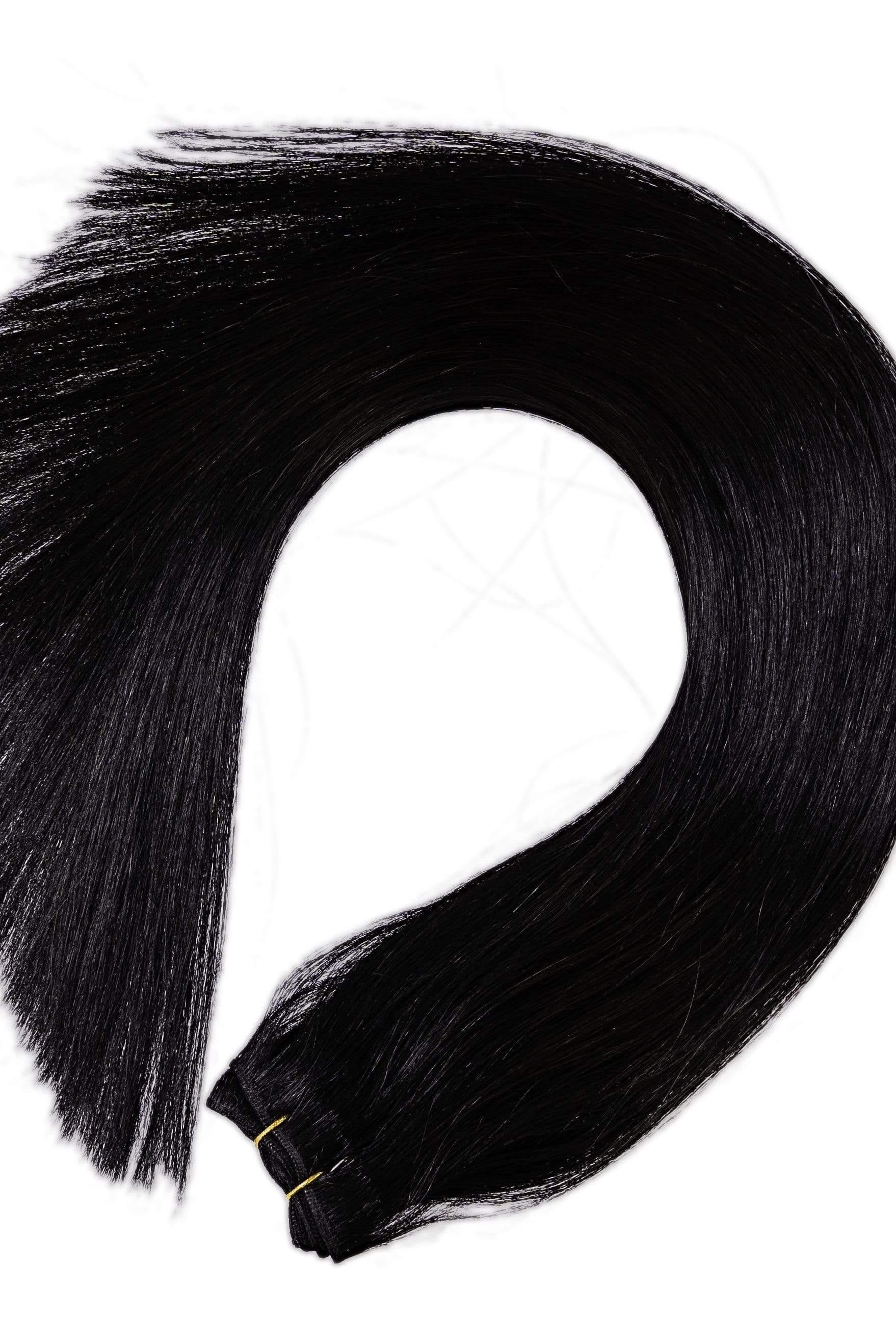 22" Weft Hair Extensions #1 Black Night - Platinum Lockz | Hair Extensions & Supplies