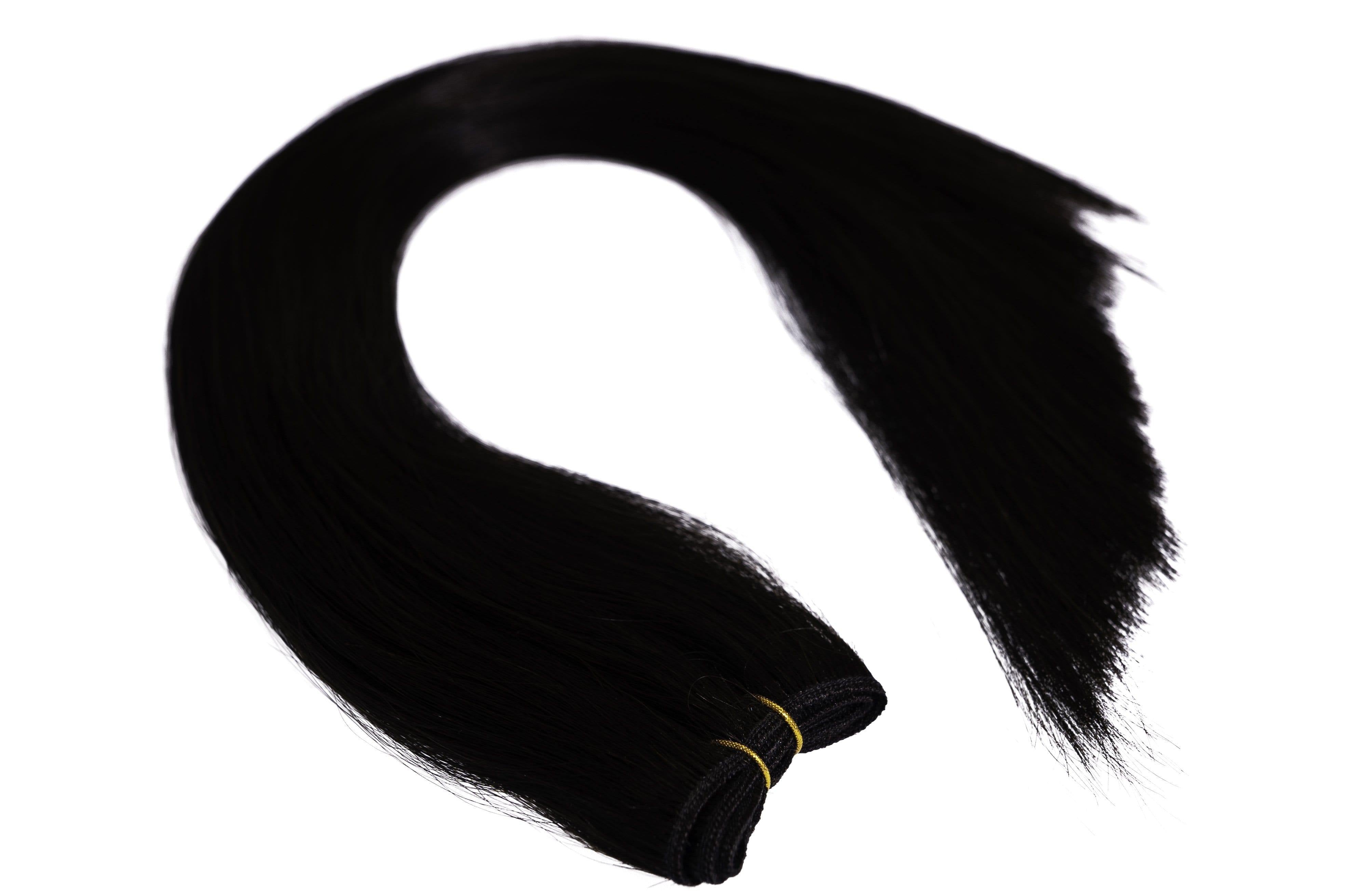 22" Weft Hair Extensions #1B Darkest Brown Black - Platinum Lockz | Hair Extensions & Supplies