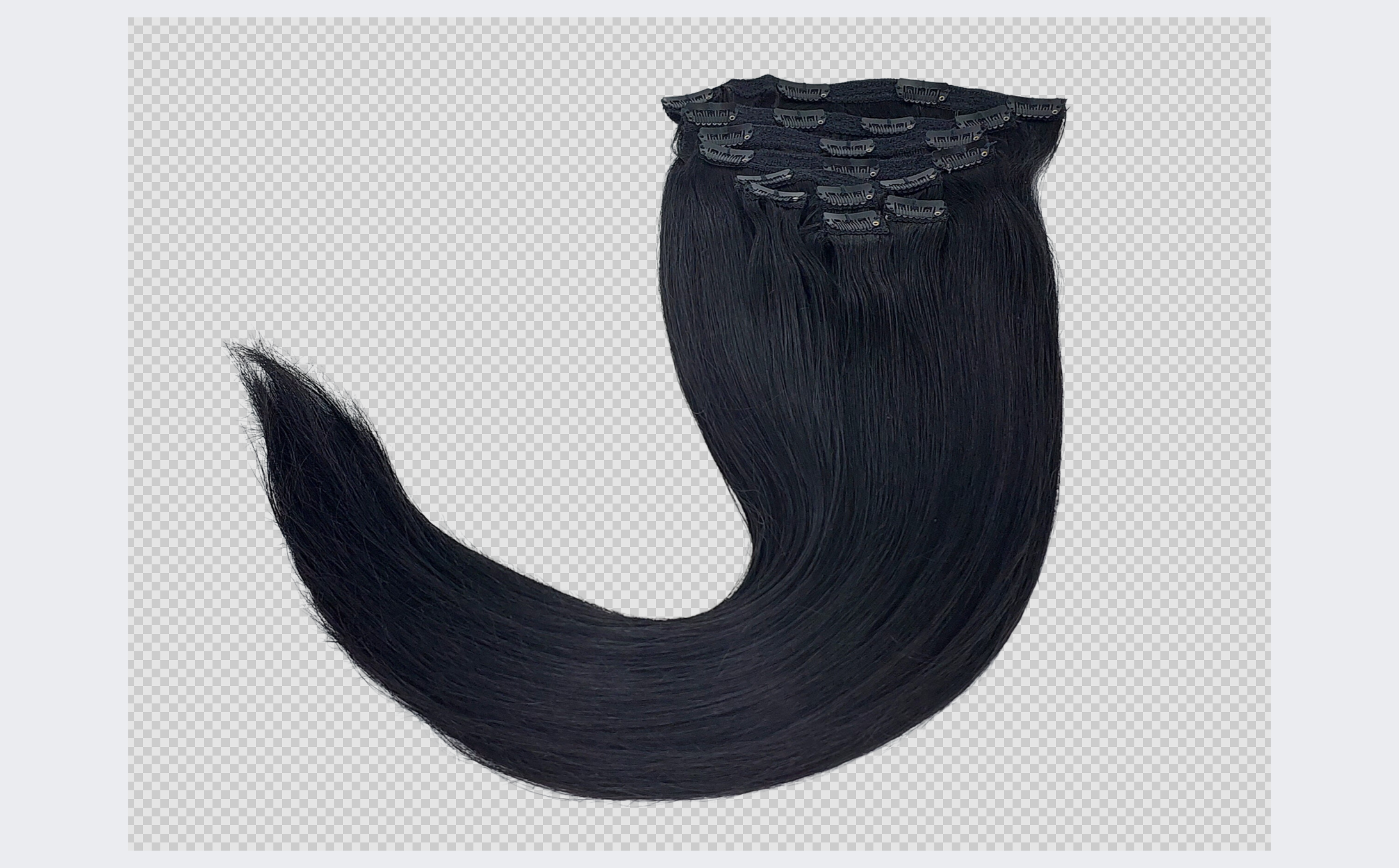 20" Clip In Hair Extensions #1 Black Night - Platinum Lockz Hair Extensions & Supplies