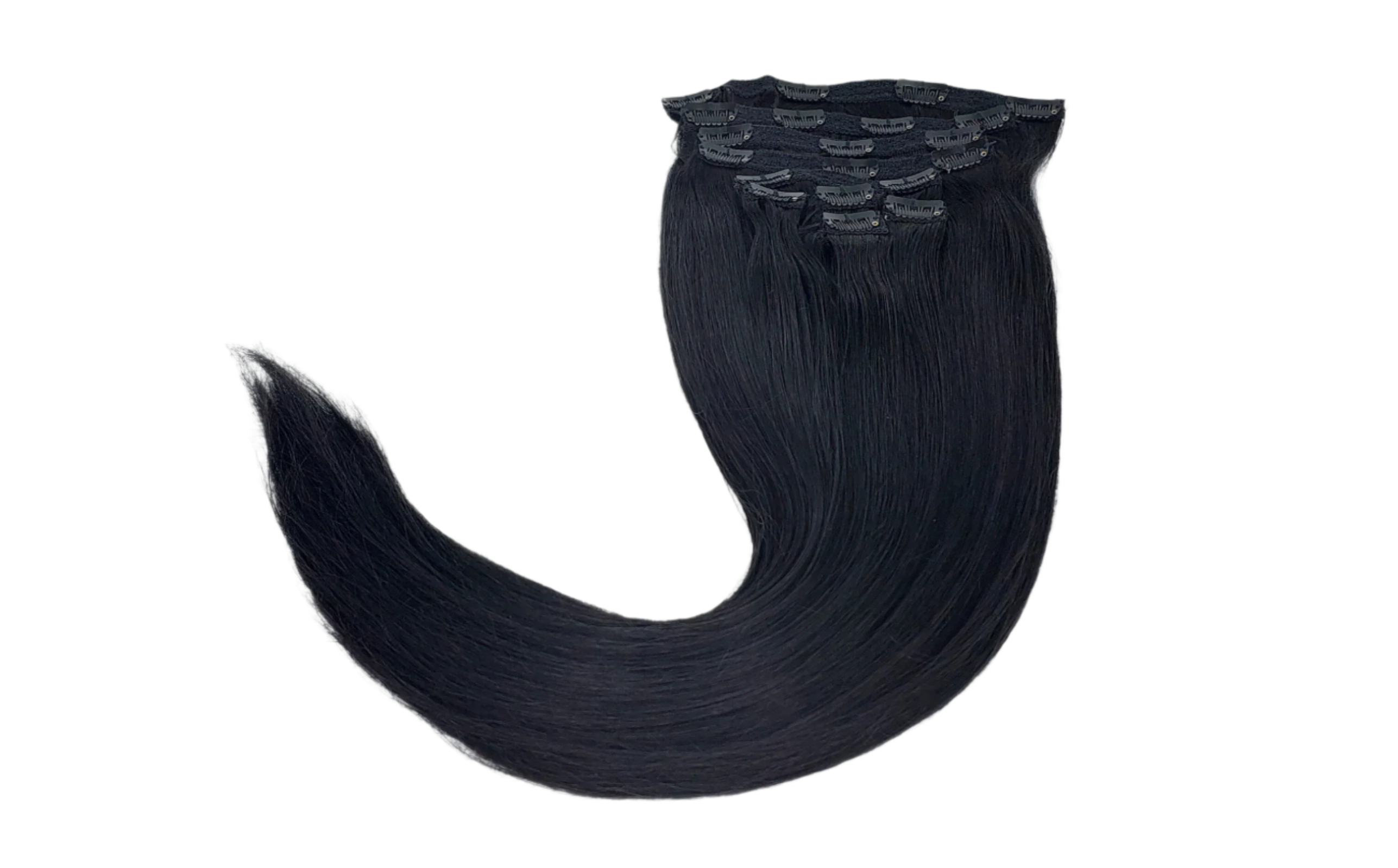 18" Clip In Hair Extensions #1 Black Night - Platinum Lockz Hair Extensions & Supplies