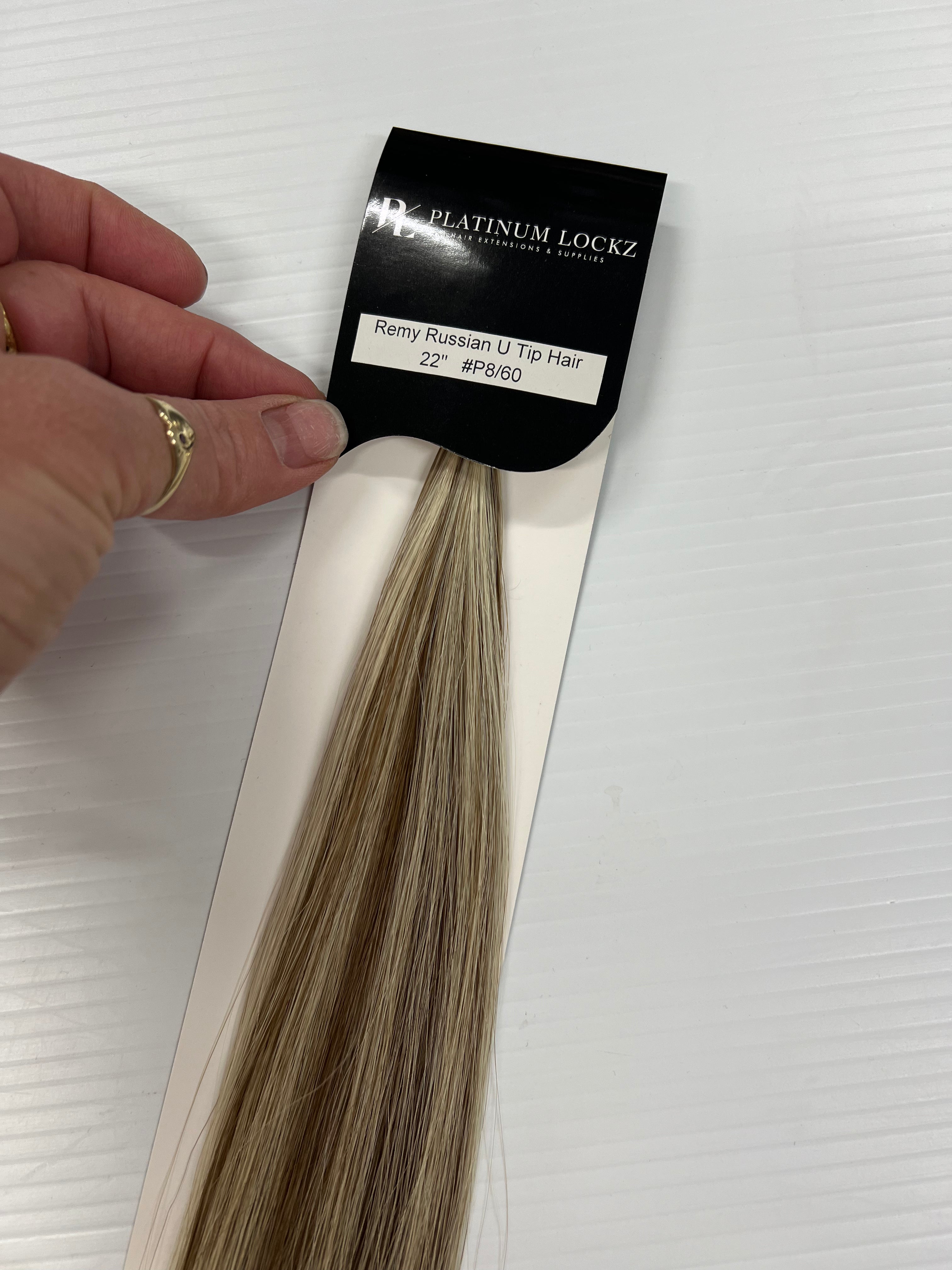22" U-Tip Hair Extensions #P8/60 Beige Delight - Platinum Lockz Hair Extensions & Supplies