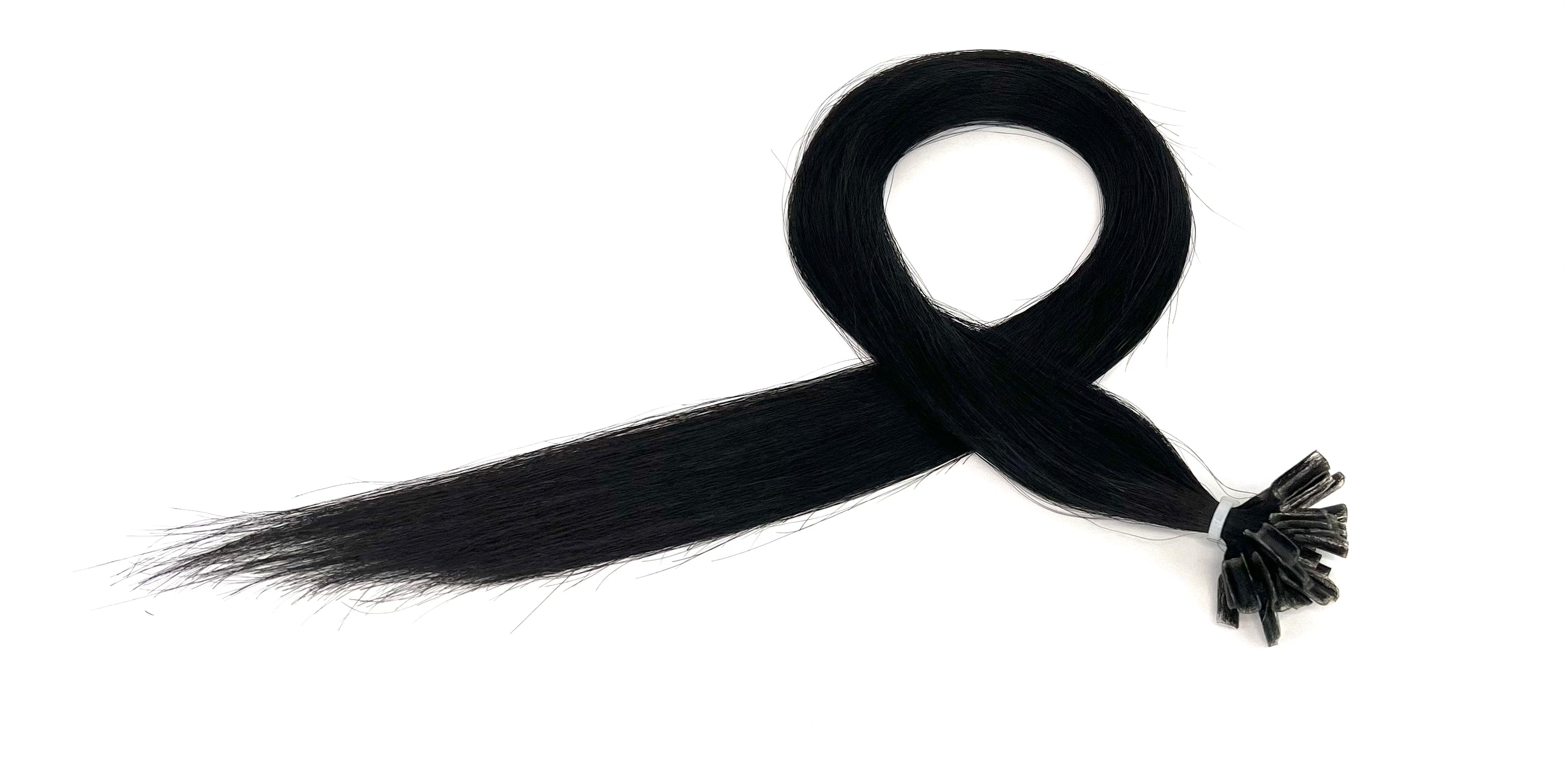 22" U-Tip Hair Extensions #1 Black Night - Platinum Lockz Hair Extensions & Supplies