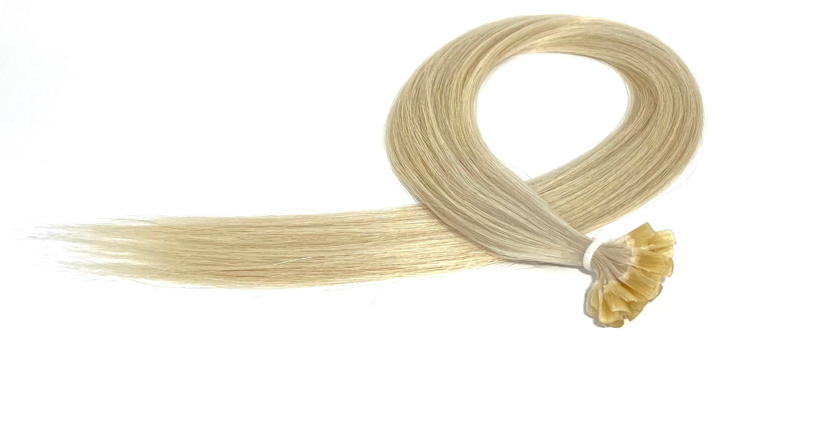 22" U-Tip Hair Extensions #60A Ice White - Platinum Lockz Hair Extensions & Supplies