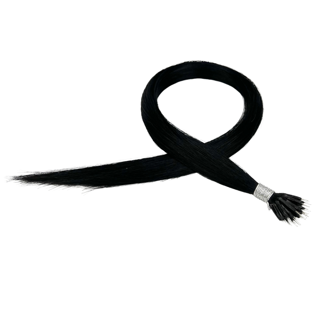 20" Nano Tip Hair Extensions  #1 Black Night - Platinum Lockz Hair Extensions & Supplies
