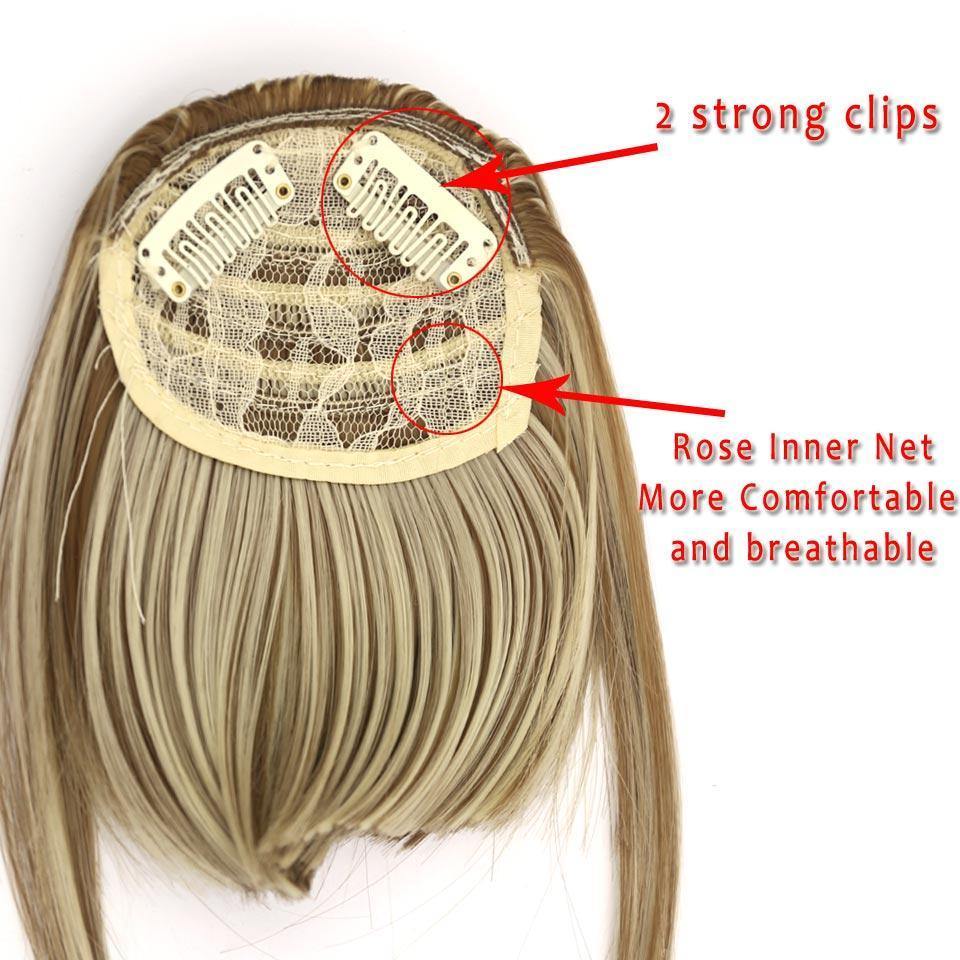 Clip in Fringe/Bang Heat Resistant Fibers P12/613 - Platinum Lockz | Hair Extensions & Supplies