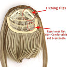 Clip in Fringe/Bang Heat Resistant Fibers #R25 Ginger Blonde Foiled - Platinum Lockz | Hair Extensions & Supplies