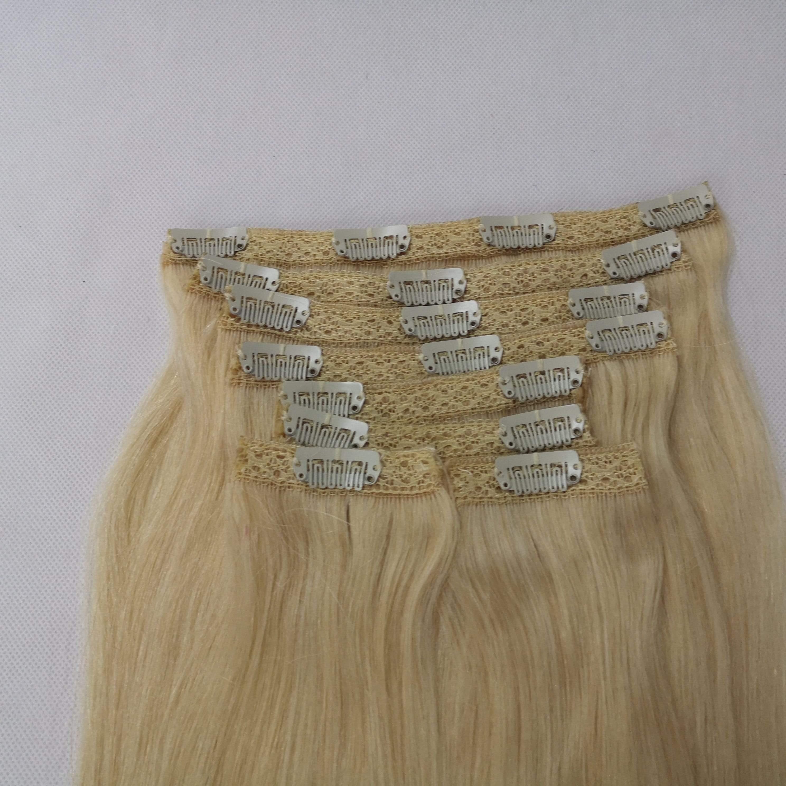 20" Clip In Hair Extensions #24 Beige Blonde - Platinum Lockz | Hair Extensions & Supplies