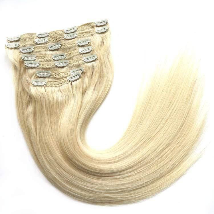 24" Clip In Hair Extensions #60 Platinum Blonde - Platinum Lockz | Hair Extensions & Supplies