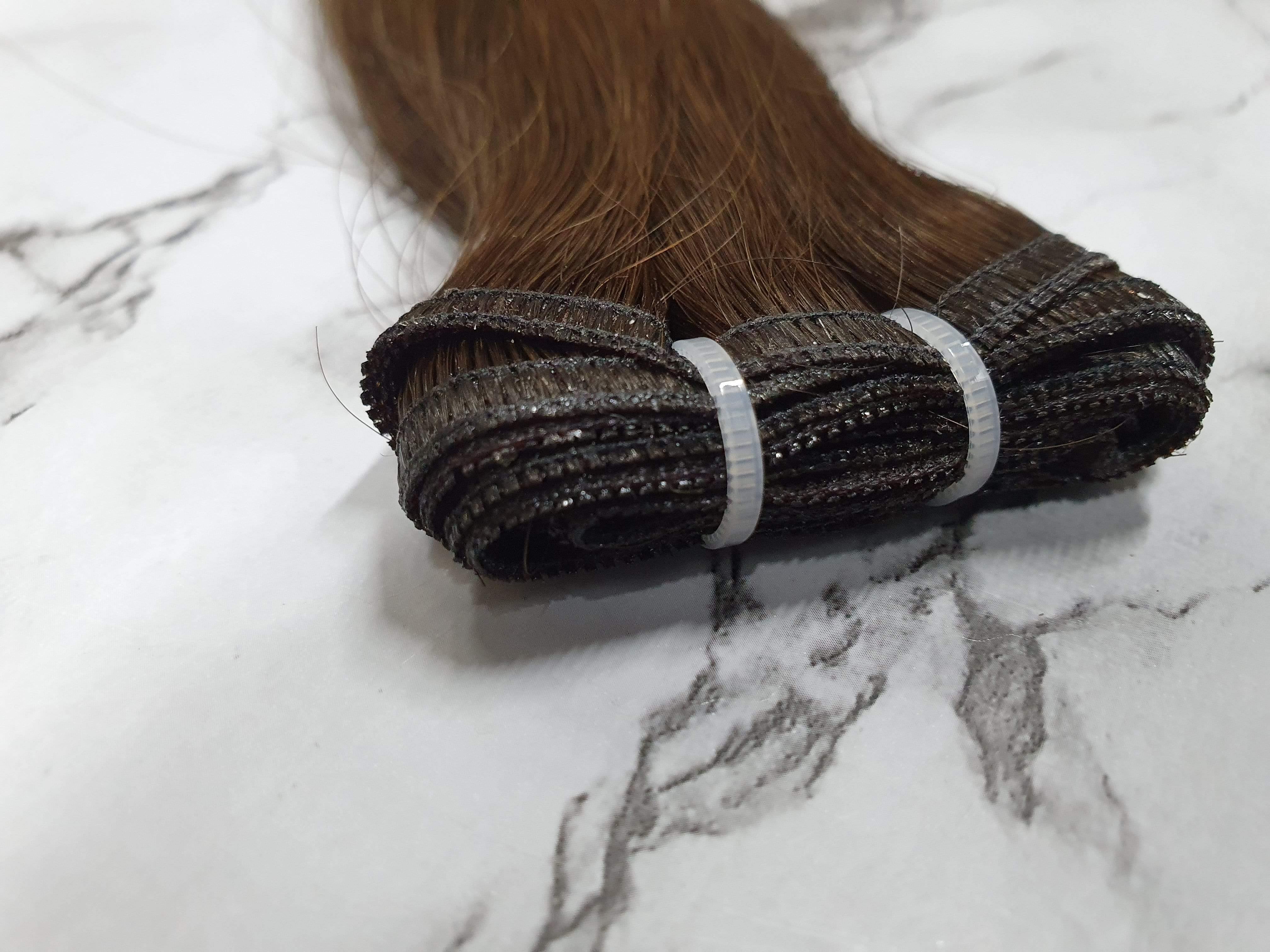 22" Flat Track Weft Hair Extensions #2 Chocolate Brunette - Platinum Lockz | Hair Extensions & Supplies