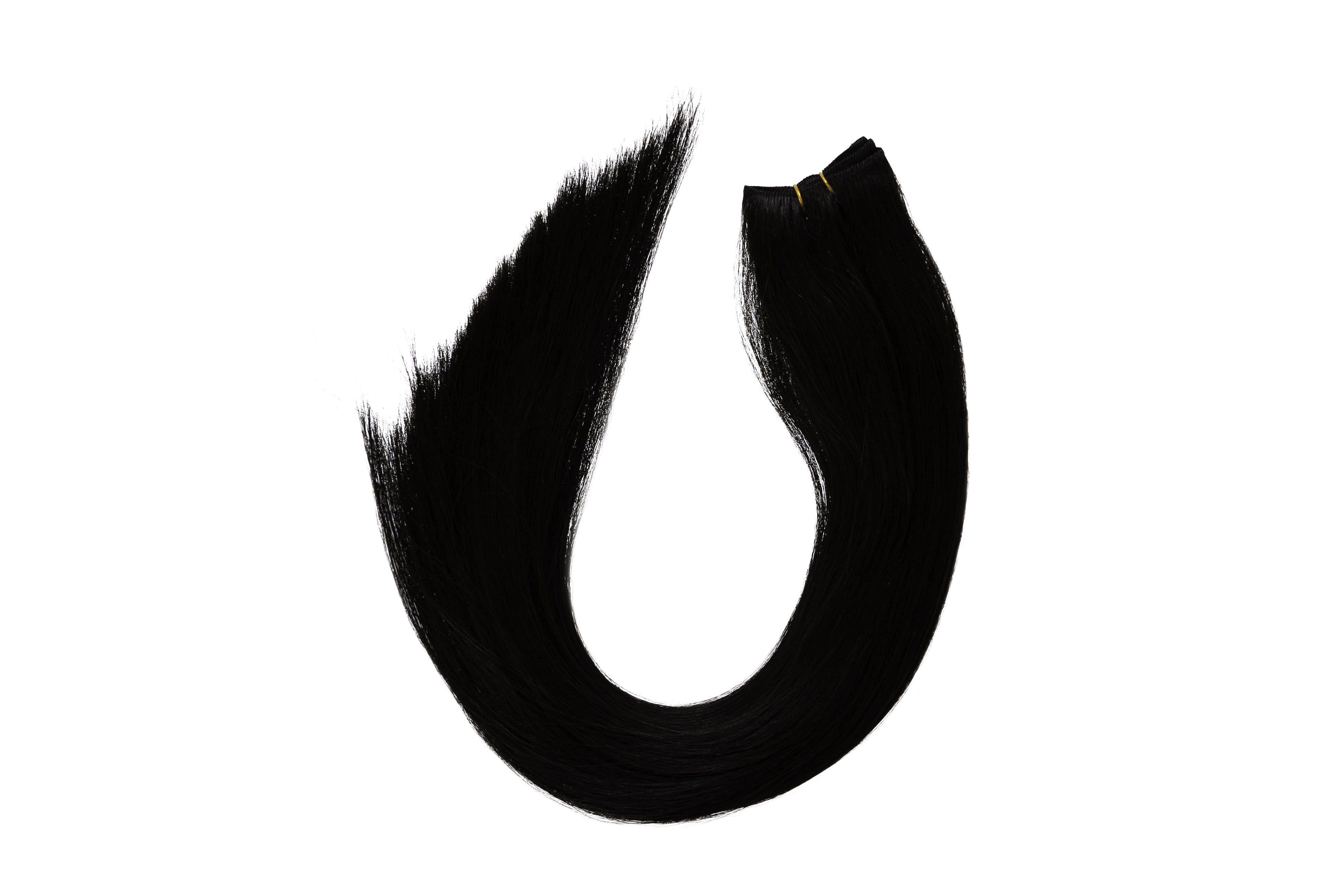 22" Flat Track Weft Hair Extensions #1B Darkest Brown Black - Platinum Lockz | Hair Extensions & Supplies