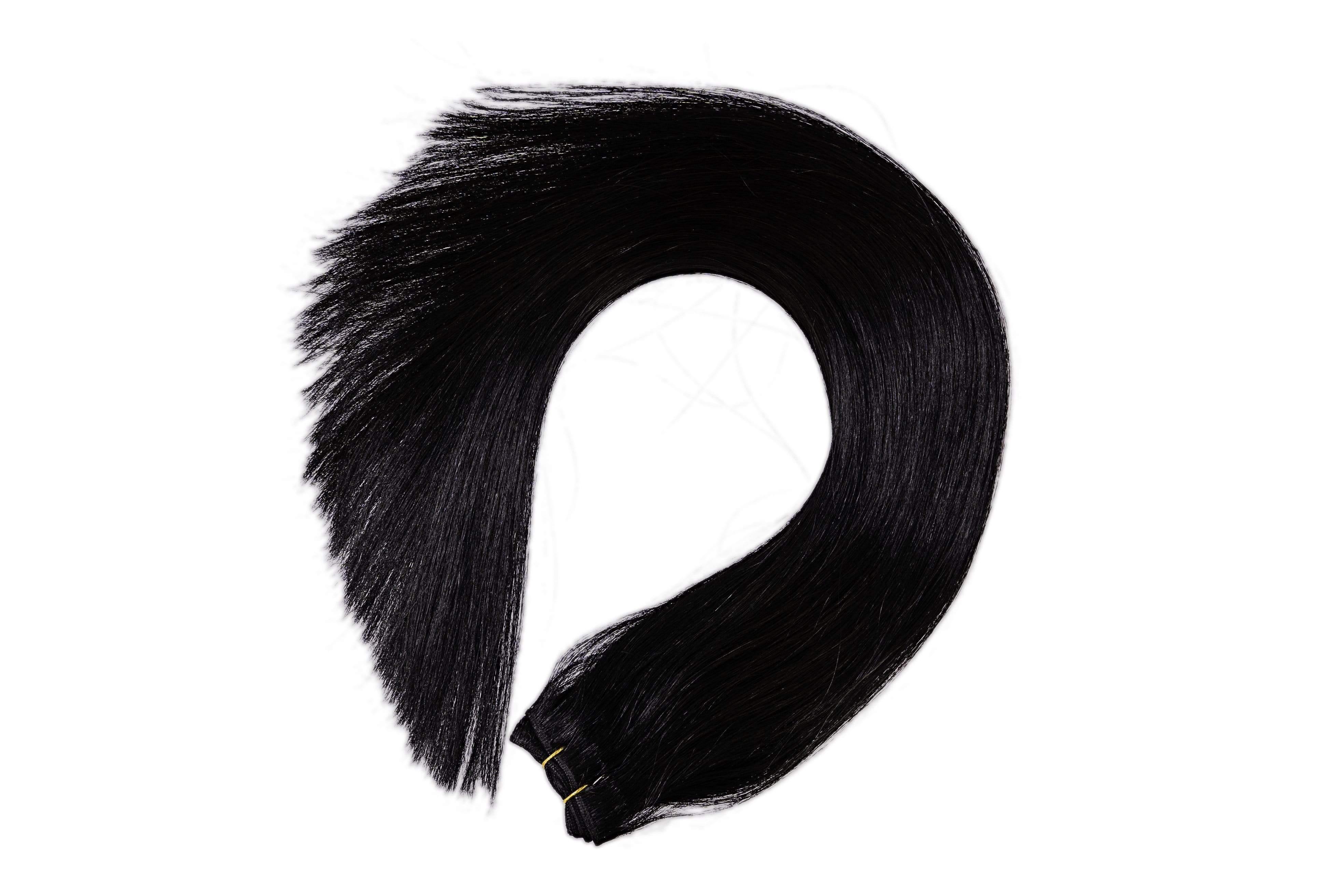 22" Weft Hair Extensions #1 Black Night - Platinum Lockz | Hair Extensions & Supplies